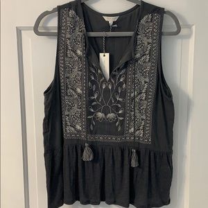 Lucky Brand Embroidered Tank Top